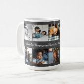 カスタム10写真コラージュあなたのテキストファミリー素朴な コーヒーマグカップ (正面左)