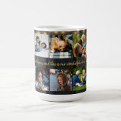 カスタム10写真コラージュあなたのテキストファミリー素朴な コーヒーマグカップ (中央)