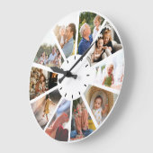 カスタム10写真家子供の祖父母ギフト ラージ壁時計 (傾斜)