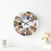 カスタム10写真家子供の祖父母ギフト ラージ壁時計 (ホーム)