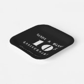 カスタム10周年記念スクリプト白黒モダン ペーパープレート (傾斜あり)