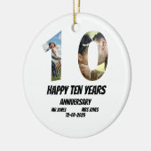 カスタム10周年記念2フォトコラージュ セラミックオーナメント (左)
