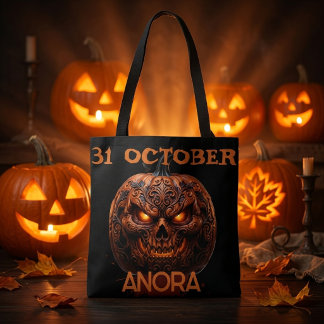 カスタム10月31日お化けカボチャハロウィントートバッグ トートバッグ