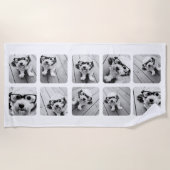 カスタム10額縁の写真コラージュ ビーチタオル (正面)