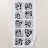 カスタム10額縁の写真コラージュ ビーチタオル (正面)