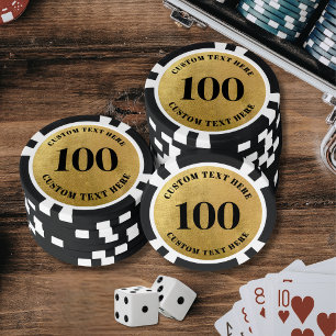 カスタム100 ナンバリング ゴールド ポーカーチップ