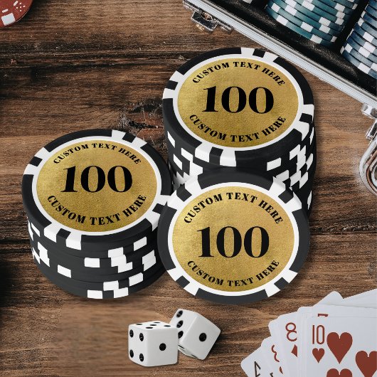 カスタム100 ナンバリング ゴールド ポーカーチップ