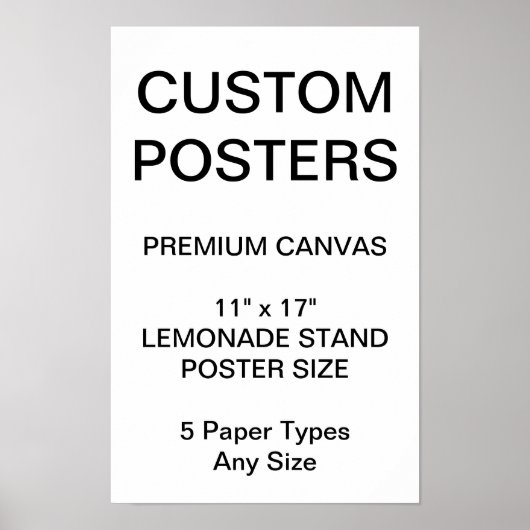 カスタム11パーソナライズされた" x 17" Canvasポスター空白の ポスター (正面)