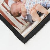 カスタム11フォトコラージュファミリーネームモノグラムブラック フリースブランケット (角)