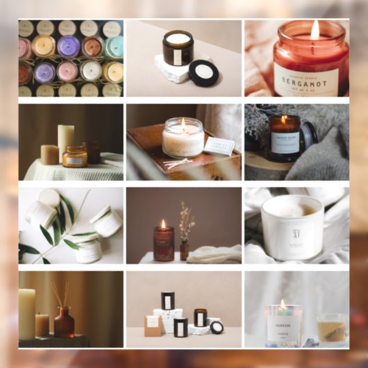 カスタム12ビジネスフォトコラージュ化粧品キャンドル ウィンドウサイン (シート2)