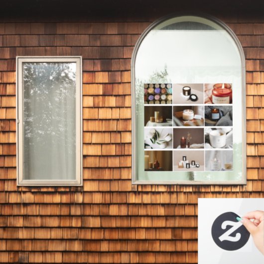 カスタム12ビジネスフォトコラージュ化粧品キャンドル ウィンドウサイン (ホームウィンドウ)