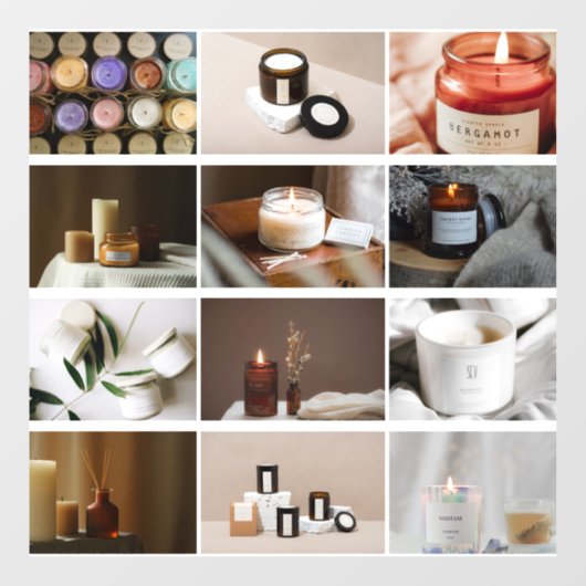 カスタム12ビジネスフォトコラージュ化粧品キャンドル ウィンドウサイン (シート)