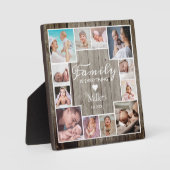 カスタム12ファミリーフォトフレームコラージュ素朴ウッド フォトプラーク (正面)