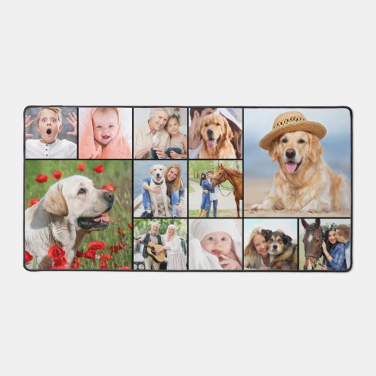 カスタム12フォトコラージュモダンシンプル デスクマット (正面)