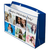 カスタム12フォトコラージュ名ハッピーバースデーパーティー ラージペーパーバッグ (裏面アングル)