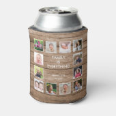 カスタム12フォトコラージュ家族引用文再生木材 缶クーラー (缶裏面)