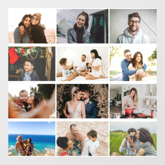 カスタム12フォトコラージュ業パーソナライズされた務 ウィンドウサイン (シート)