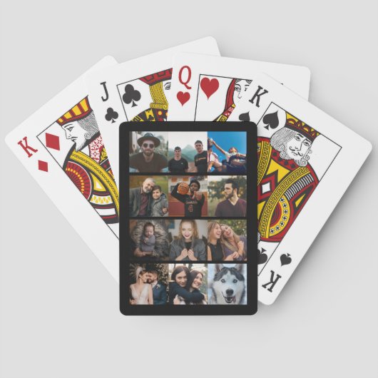 カスタム12フォトコラージュ独自の黒を作成 トランプ (裏面)