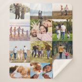 カスタム12フォトコラージュ シェルパブランケット (正面)