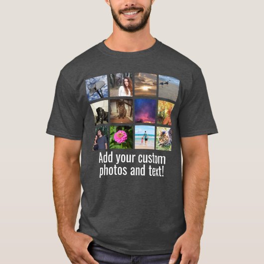 カスタム12フォトモザイク写真コラージュ Tシャツ (正面)