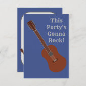 カスタム12弦ギターパーティの招待状をプリント 招待状 (正面/裏面)