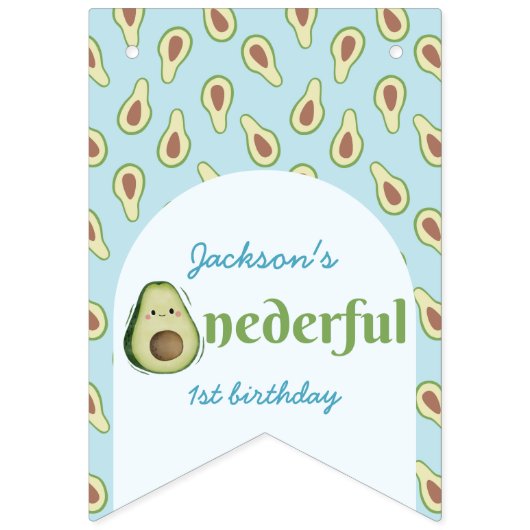 カスタム12枚の写真Onederful Alvado 1st Birthday バンティングフラッグ (第1の旗)