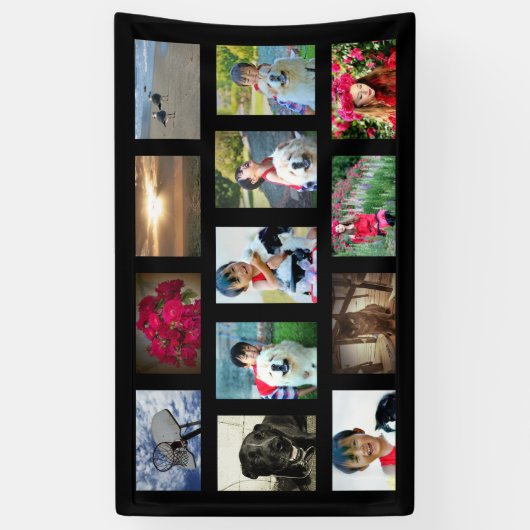 カスタム13フォトコラージカラー写真 横断幕 (縦)