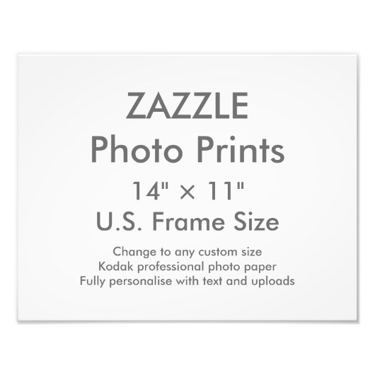 カスタム14インチ× 11インチフォトプリントUSフレームサイズ フォトプリント            (正面)