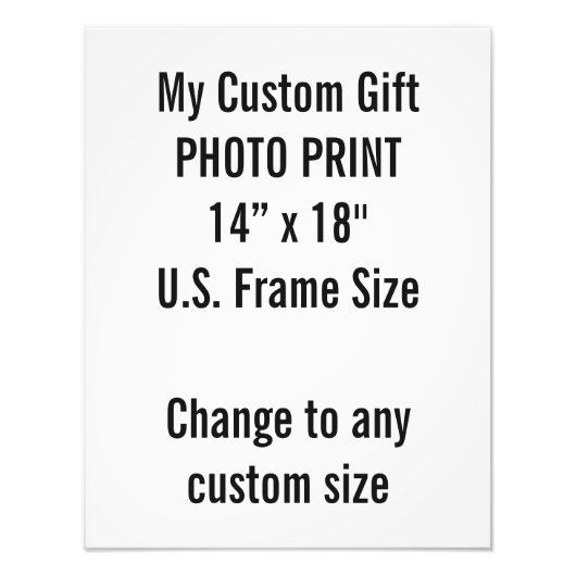 カスタム14インチx 18インチフォトプリントUSフレームサイズ フォトプリント (正面)