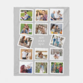 カスタム14フォトコラージュとカスタム文字 フリースブランケット (正面)