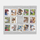 カスタム14フォトコラージュとカスタム文字 フリースブランケット (正面(横))