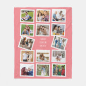 カスタム14フォトコラージュとカスタム文字 フリースブランケット (正面)