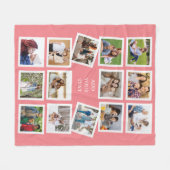 カスタム14フォトコラージュとカスタム文字 フリースブランケット (正面(横))