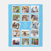 カスタム14フォトコラージュとカスタム文字 フリースブランケット (正面)