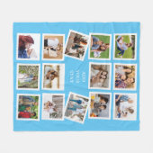 カスタム14フォトコラージュとカスタム文字 フリースブランケット (正面(横))