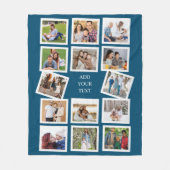 カスタム14フォトコラージュとカスタム文字 フリースブランケット (正面)