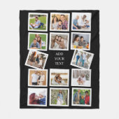 カスタム14フォトコラージュとカスタム文字 フリースブランケット (正面)