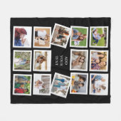 カスタム14フォトコラージュとカスタム文字 フリースブランケット (正面(横))