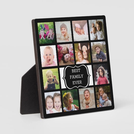 カスタム14フォトコラージュ最高のファミリーEver Black フォトプラーク (正面)