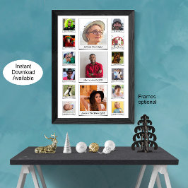 カスタム15フォトのコラージュと文字 ポスター