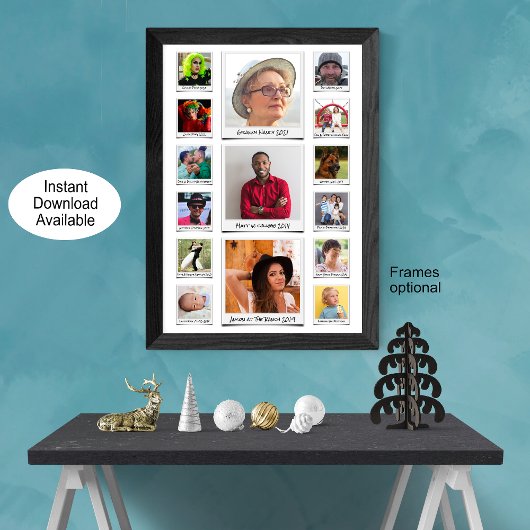 カスタム15フォトのコラージュと文字 ポスター