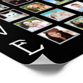 カスタム15フォトコラージラブブラック ポスター (角)