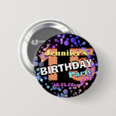 カスタム15誕生日パーティー 缶バッジ (正面&裏面)