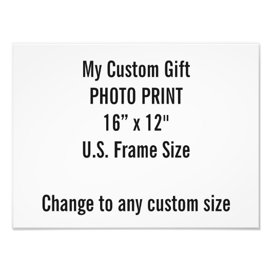 カスタム16インチ× 12インチフォトプリントUSフレームサイズ フォトプリント            (正面)