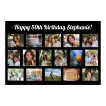 カスタム16フォトコラージュハッピーバースデーパーティー