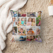 カスタム16フォトコラージュファミリー引用文素朴ウッド クッション (ブランケット)