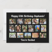 カスタム16フォトコラージュ誕生日パーティー 招待状 (正面)