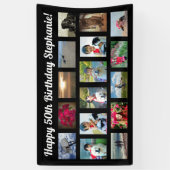 カスタム16フォトコラージュ誕生日パーティー 横断幕 (縦)