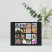 カスタム16フォトモザイク写真コラージュ ポストカード (スタンド正面)