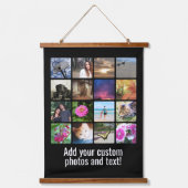 カスタム16フォトモザイク写真コラージュ 吊り下げ型タペストリー (正面)